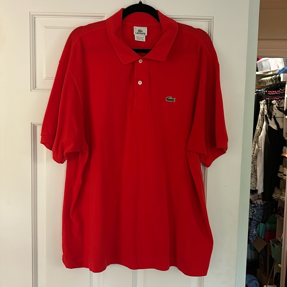 Mens size 8 red/orange Lacoste shirt